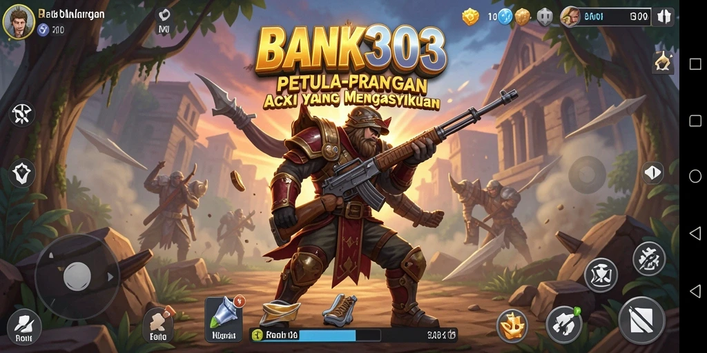 Tangkapan layar utama BANK303 menunjukkan aksi seru dalam pertarungan ARPG.