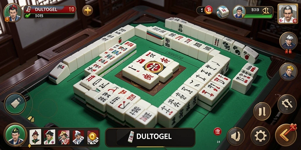 Screenshot gameplay DULTOGEL yang menunjukkan momen seru di permainan Mahjong.
