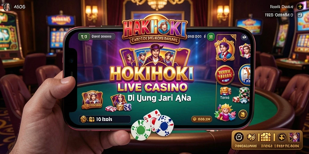Tampilan gameplay HOKIHOKI dengan dealer langsung yang interaktif.