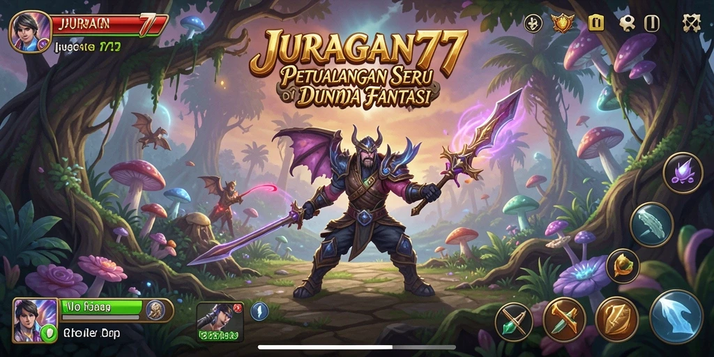 Tampilan gameplay seru di dunia petualangan JURAGAN77.