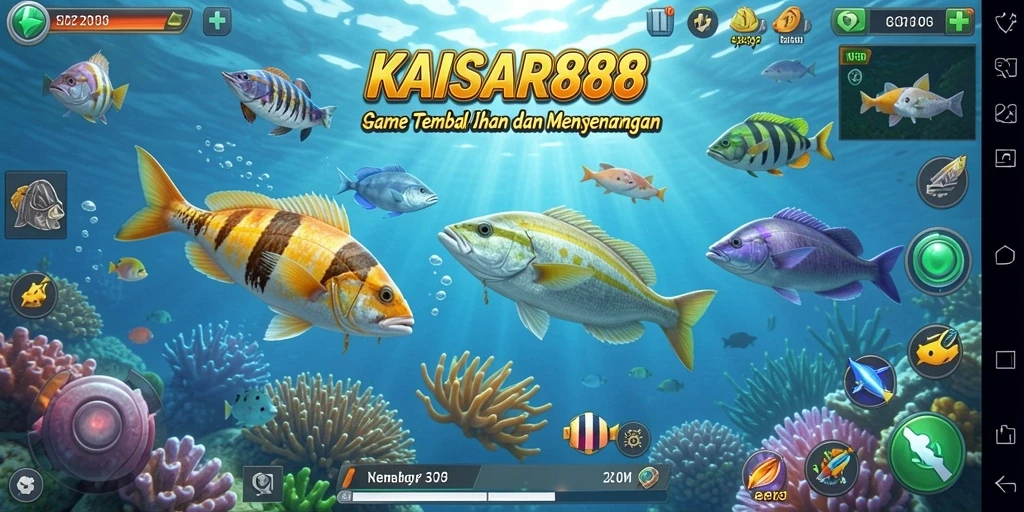Tampilan menarik dari gameplay Tembak Ikan KAISAR888.