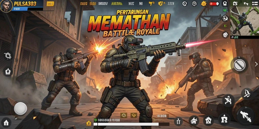 Gameplay Battle Royale yang menegangkan dan seru.