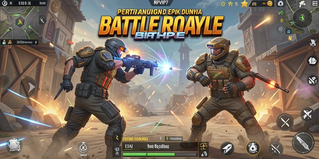 Screenshot gameplay RPVIP7 yang seru dalam pertarungan Battle Royale.