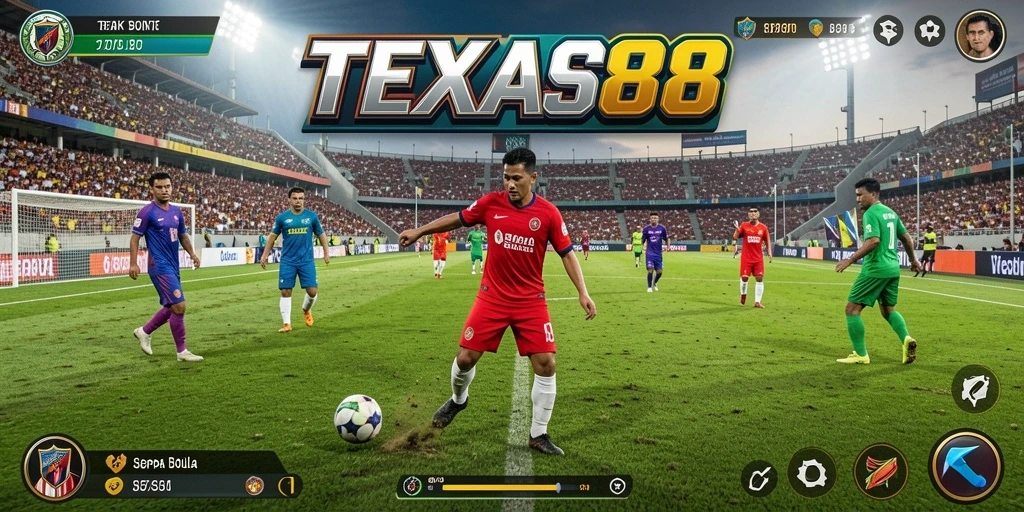 Tampilan gameplay seru di TEXAS88 ketika mencetak gol.
