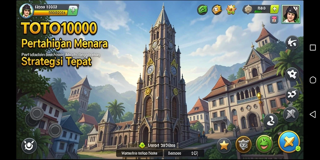 Tampilan gameplay menara pertahanan yang menegangkan di TOTO1000.