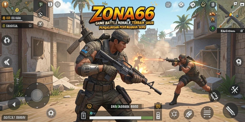 Gameplay intens dan strategis dalam ZONA66 saat bertarung untuk bertahan hidup.